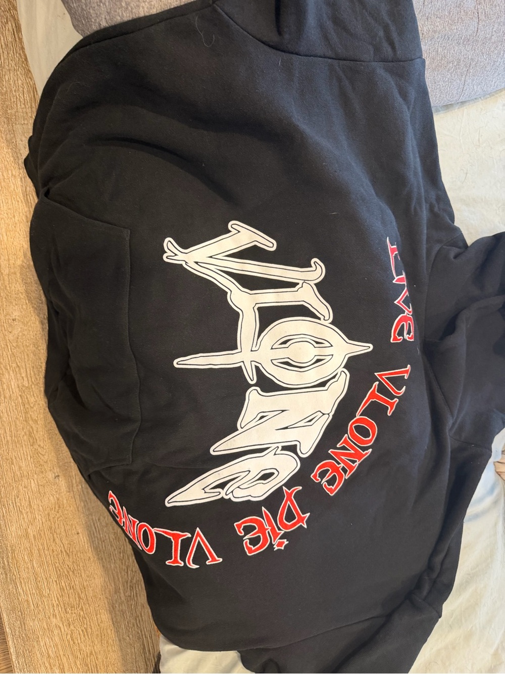 VLONE Black Hoodie with White and Red Logo